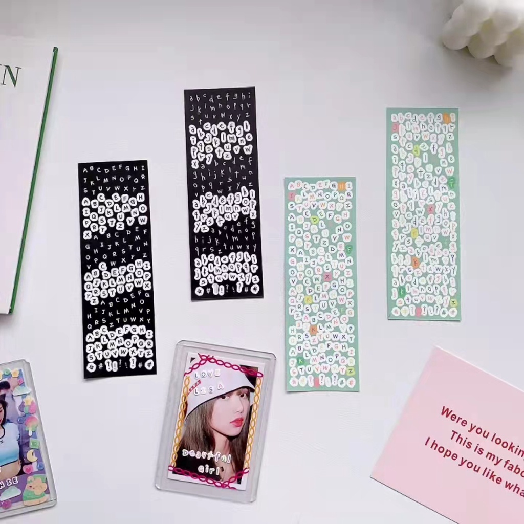 

Korea In Kecil Segar Yang Sama Huruf Stiker Lucu Bahasa Inggris Huruf Dekorasi DIY Bahan Stiker Stiker Kartu Goo