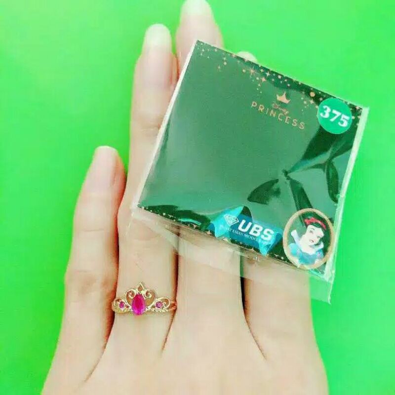 CINCIN UBS DISNEY PRINCESS SNOW WHITE CROWN PINK EMAS ASLI KADAR 375