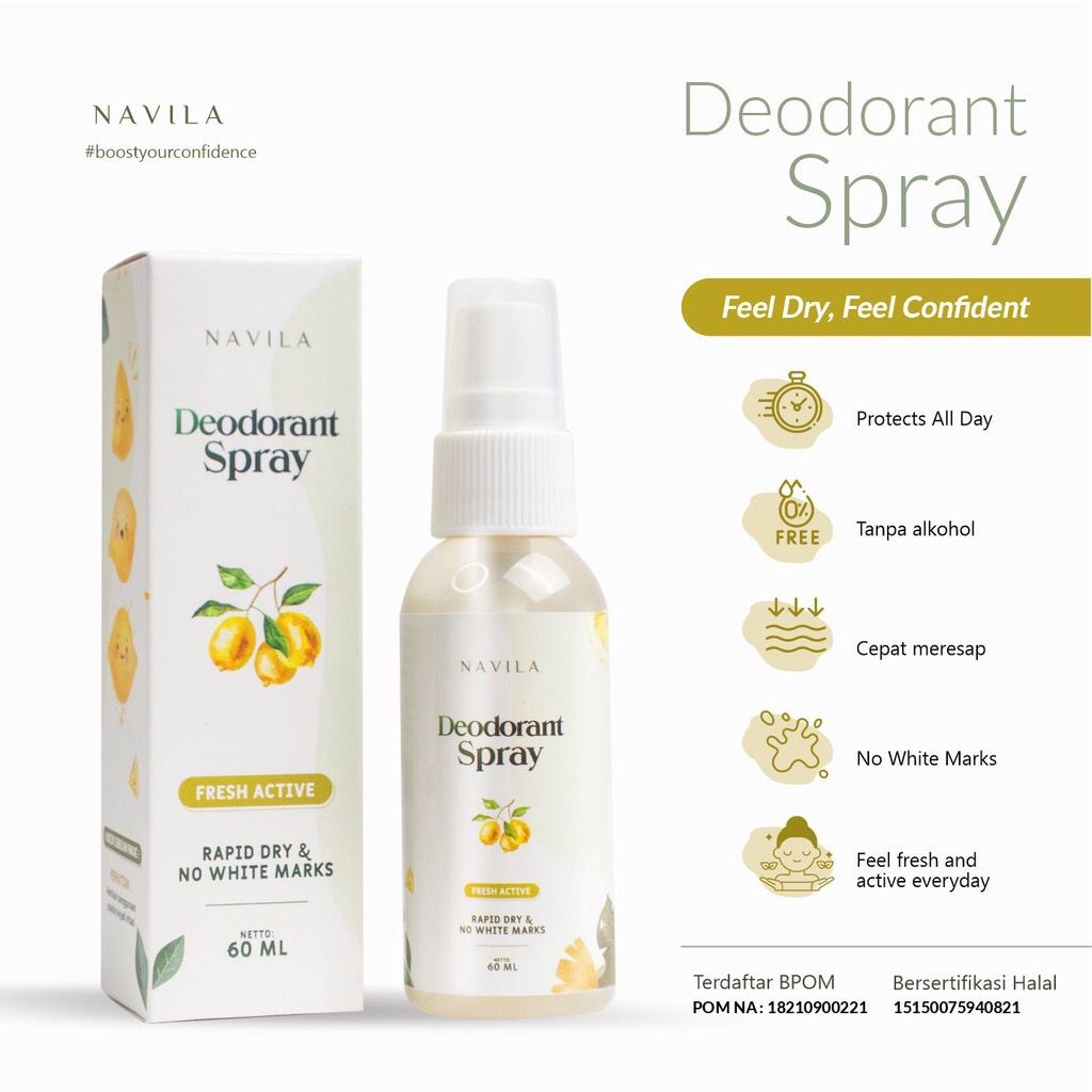 NAVILA Deodorant Spray 60ml / Deo Deodoran / BANDUNG