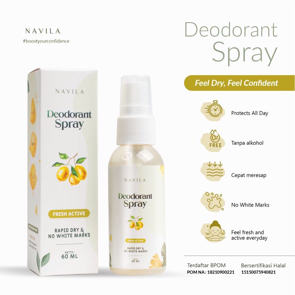 NAVILA Deodorant Spray 60ml / Deo Deodoran / BANDUNG