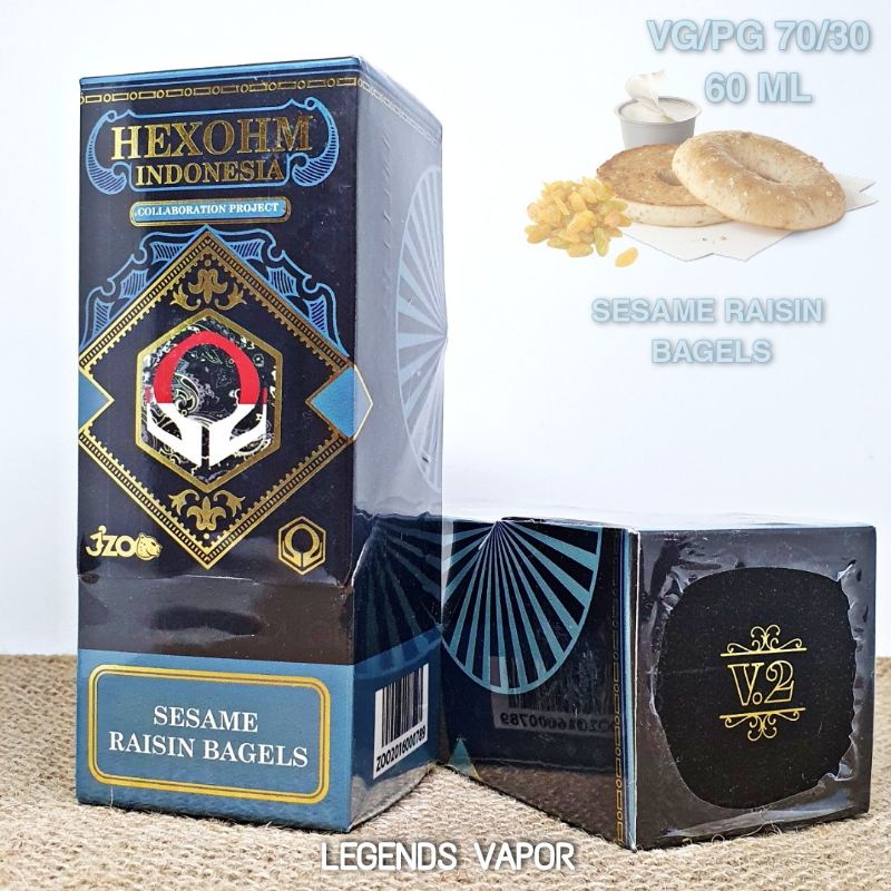 FREEBASE - LIQUID HEXOHM INDONESIA V2 Sesame Raisin Bagels 60ML AUTHENTIC