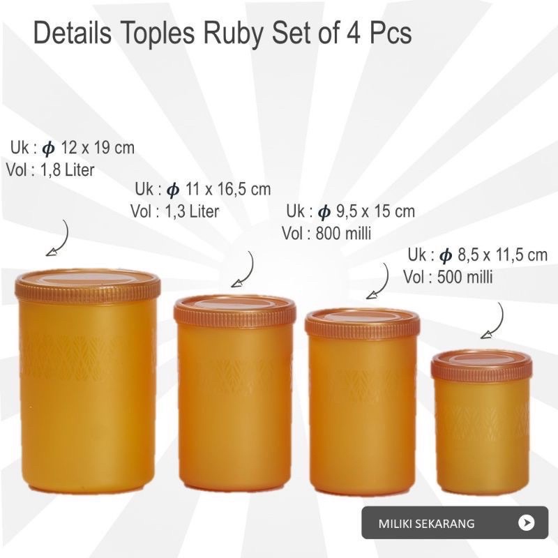 TOPLES BULAT/TEMPAT PENYIMPANAN KUE KERING/TEMPAT SNACK /SET 4PCS MURAH!