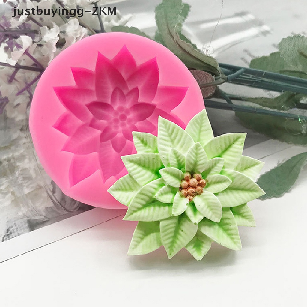 Alat Cetakan Kue Bentuk Daun Bunga Bahan Silikon Untuk Dekorasi