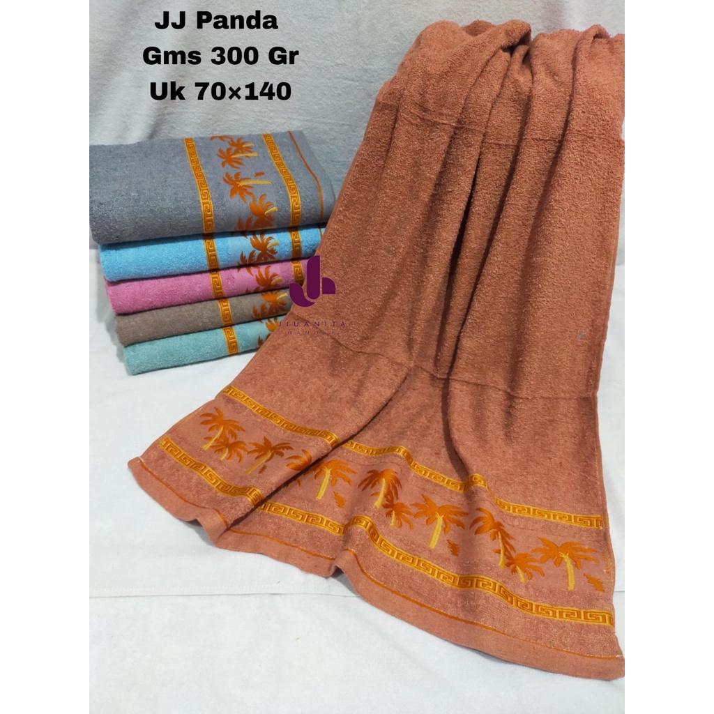 JH Handuk Mandi Dewasa Motif Katun JJ Panda Tebal 400gr uk 70x140 Termurah