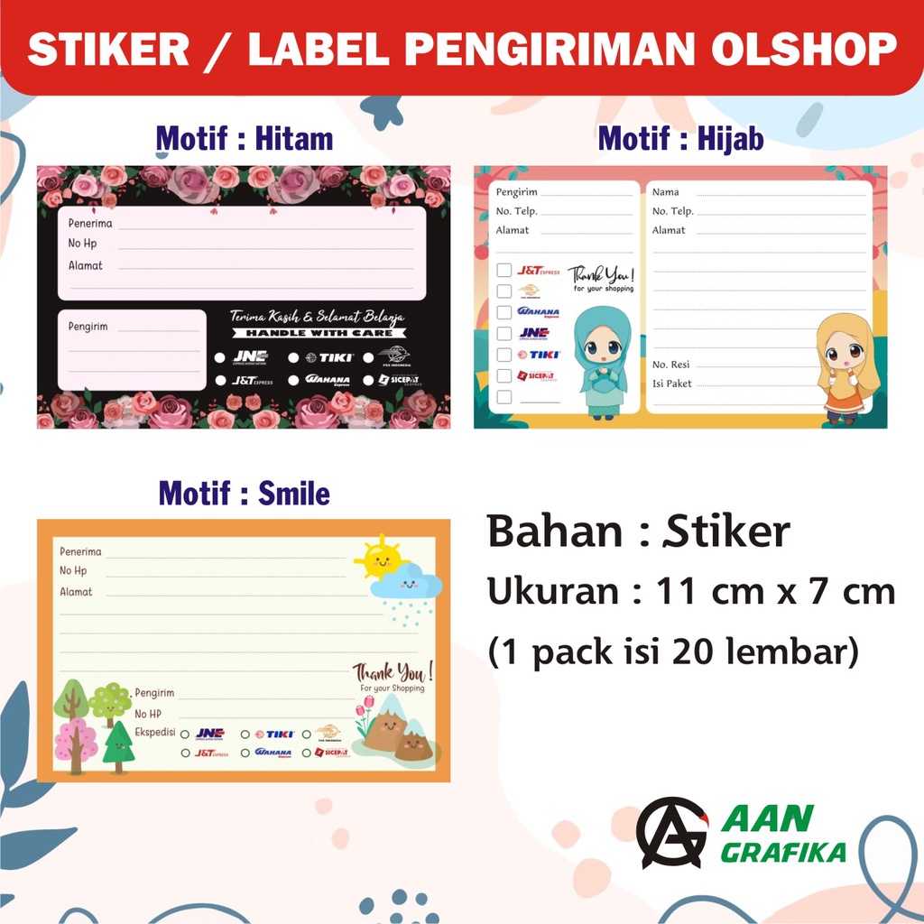 

LABEL PENGIRIMAN / STIKER PENGIRIMAN OLSHOP