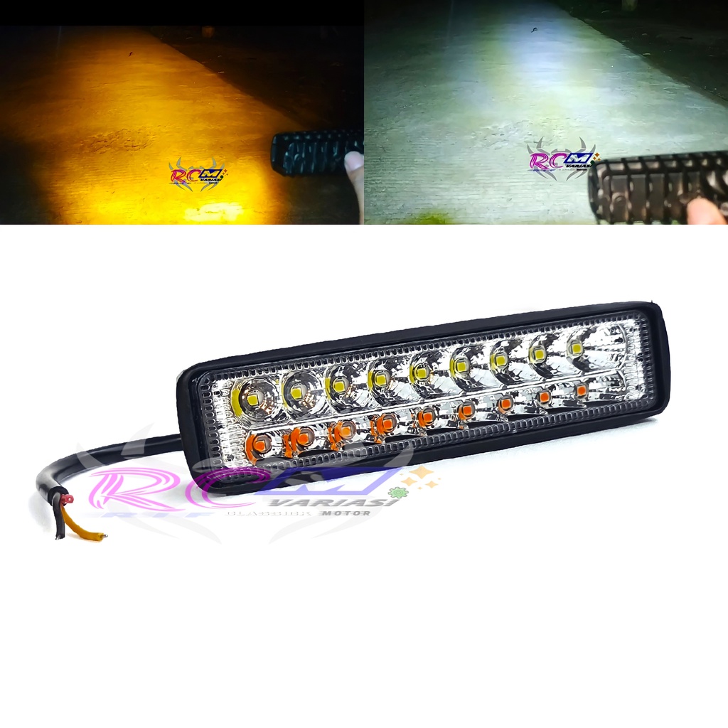 Lampu tembak LED 18 mata Motor mobil klx trail custom foglamp universal berkualitas