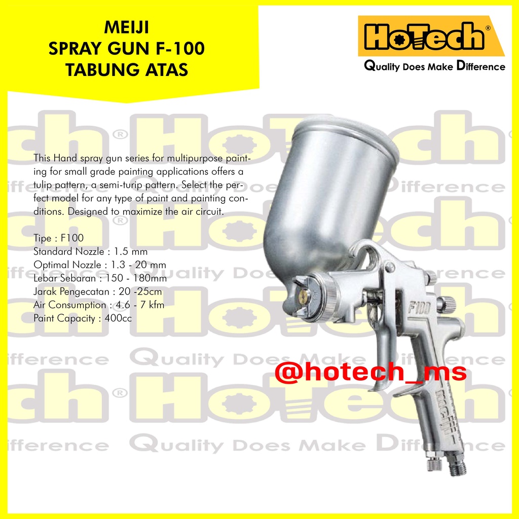Spray Gun Meiji F100 F 100 Tabung Atas Super Taiwan | MEIJI | Spray Gun F100 Tabung Atas | Meiji Mad