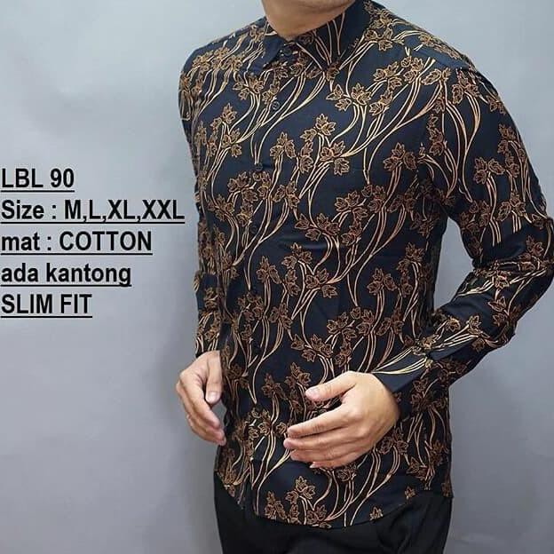 KEMEJA BATIK PRIA SLIM FIT LBL90 BAJU BATIK SLIM FIT ELEGAN MODERN EDITION