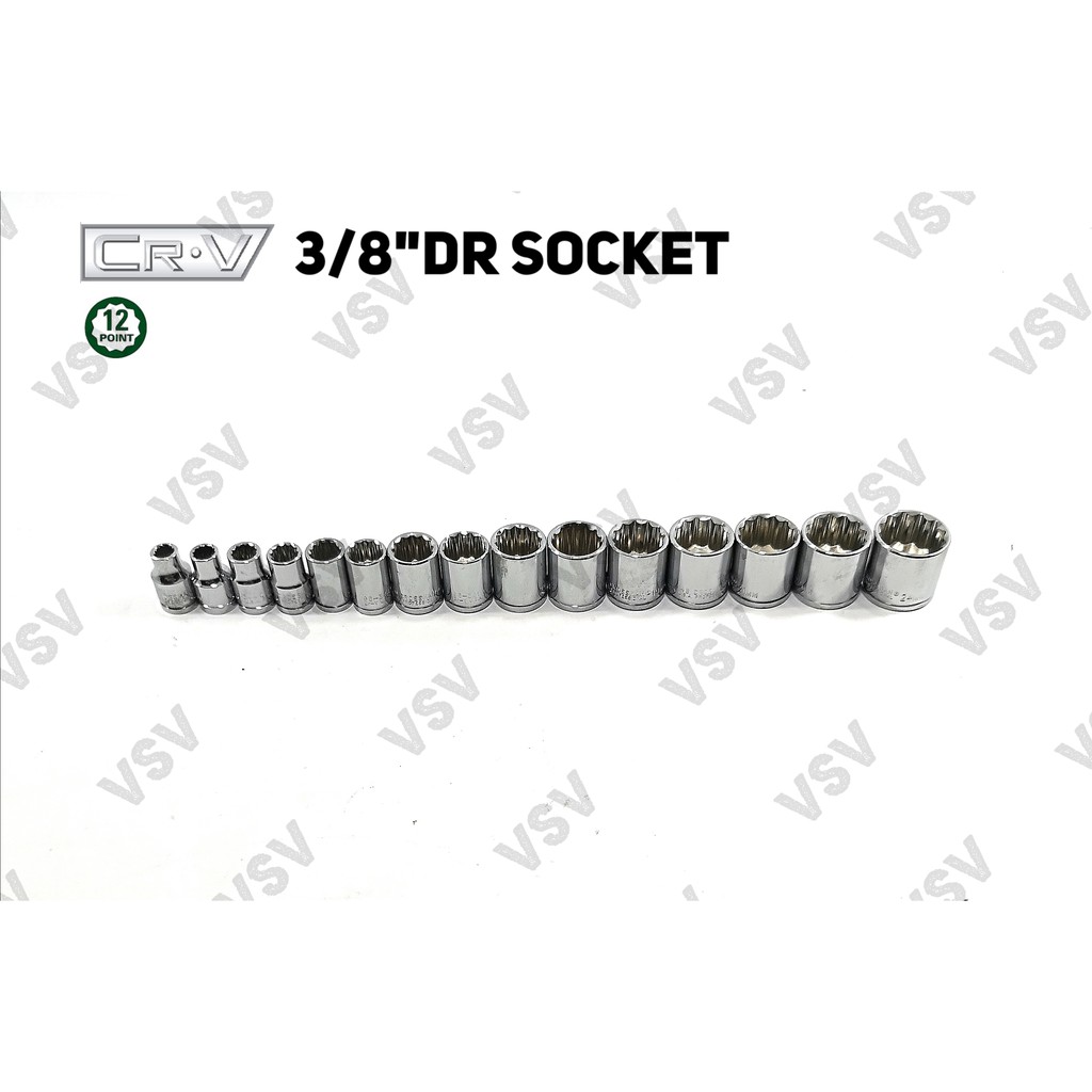 Gestar 3/8&quot;DR kunci Sok 7mm 12PT Kunci Sock Kunci Shock Socket