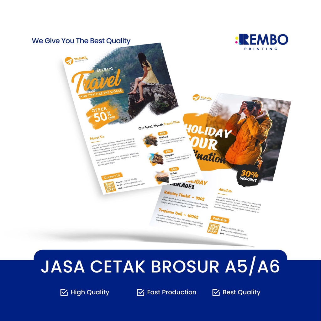 Jasa Cetak Brosur Flyer A5 / A6 Murah - Rembo Printing