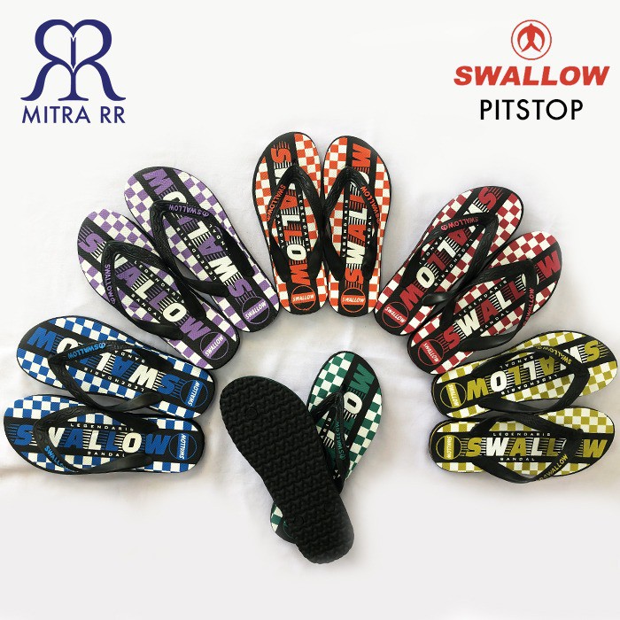 Sandal Jepit SWALLOW PITSTOP Sendal Swalow Karet Pria Asli / Tali Jepit Sandal Serampat