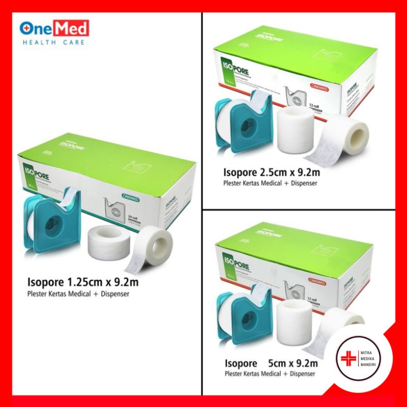 Jual Onemed Isopore + Dispenser/ Plester Kertas Medical Paper Tape per
