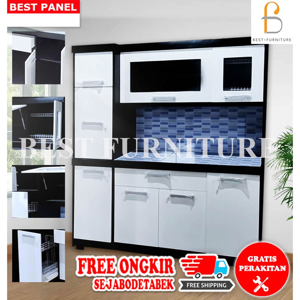 GRATIS ONGKIR &amp;RAKIT Best LS ORION Rak Piring Rak Dapur Kitchen Set Lemari Sayur Minimalis Multiplek