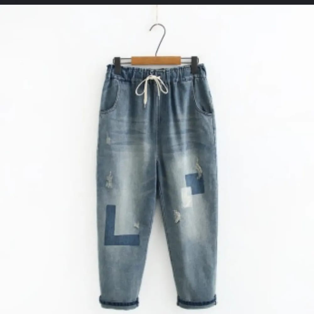 celana panjang jeans//celana boyfriend wanita//boyfriend bordir