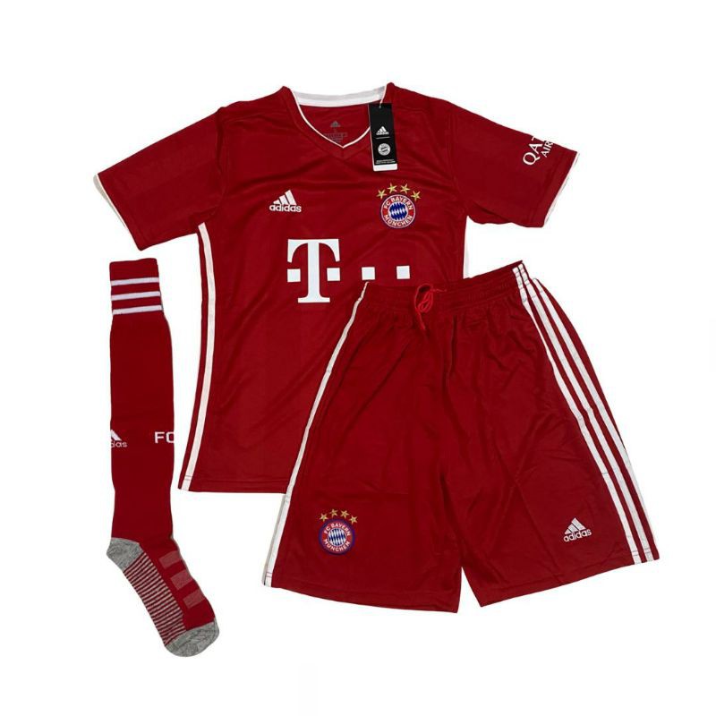 FULLSET BAYERN MUNCHEN HOME NEW 2020-2021 JERSEY GO HIGH QUALITY | MUNCHEN HOME FULLSET