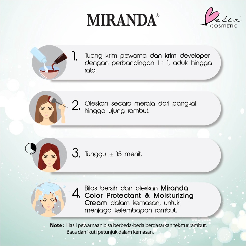 ❤ BELIA ❤ MIRANDA Hair Color Temptation 20ml BPOM | Cat Pewarna Rambut Sachet Instan 15 Menit Colour Cepat