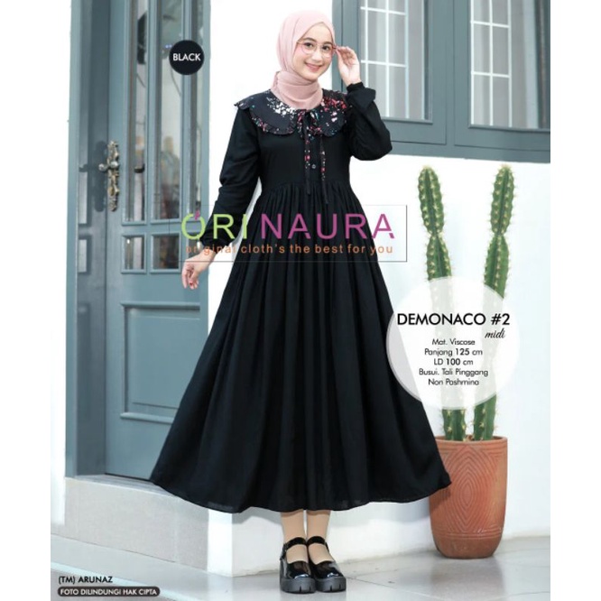 DEMONACO MIDI bahan viscose ld jumbo 110cm original berlabel BY ORI NAURA