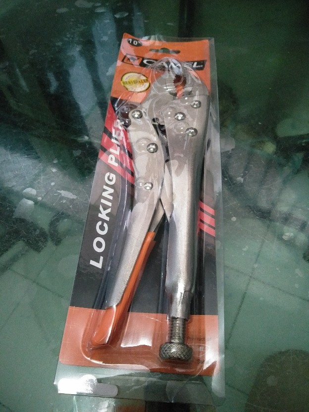 Tang Buaya Jepit Chrome Locking Plier Gagang Besi 10 Inch Alat Pertukangan
