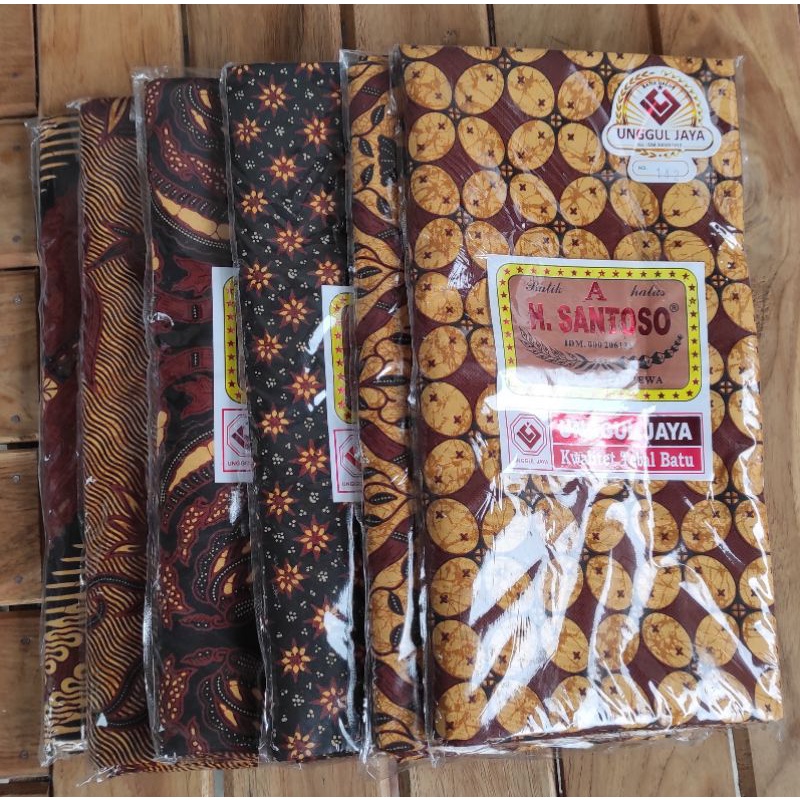 Kain Batik Jarik, Batik H Santoso Grade A Sogan, Batik Halus, Tebal, Kain Panjang