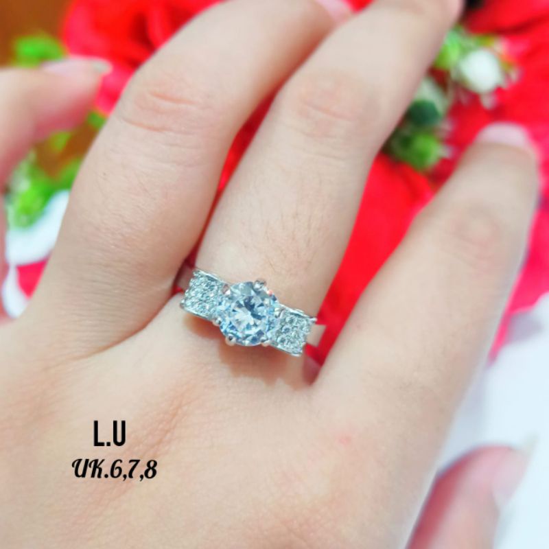 Cincin pita permata zircon perhisan gold&amp;silver Korea anti karat *COD*