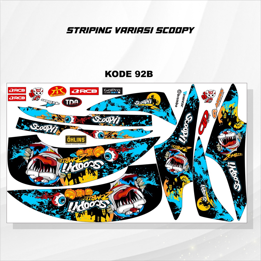 Striping Scoopy Stiker Scoopy 2013/2017 Kode 92