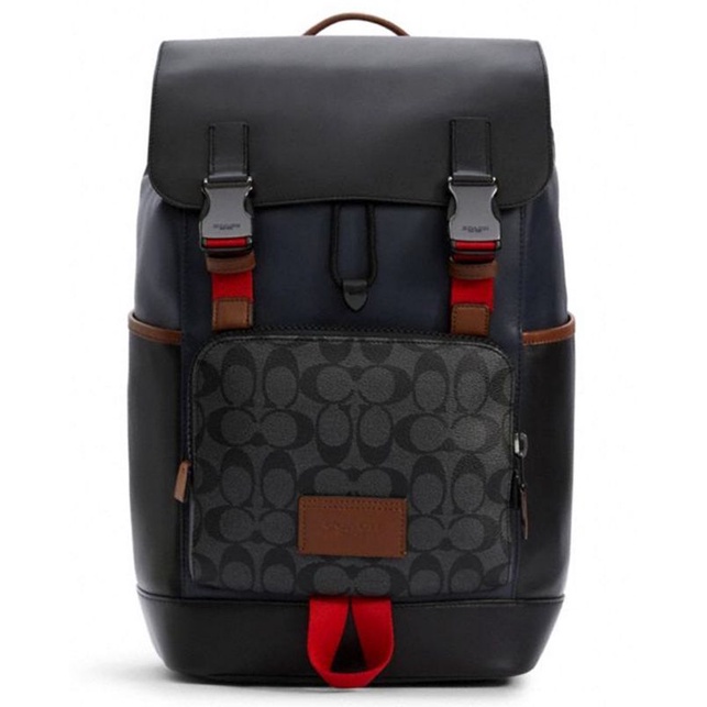 Coach Coach Track Backpack In Colorblock Signature Canvas (C4139)