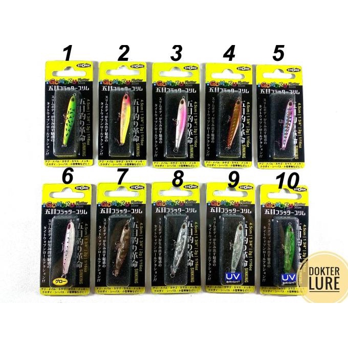 BOLEH DROPSHIP LURE STORM GOMOKU FLUTTERSTICK SLIM 4,5cm/2gr (rapala,shimano, casting