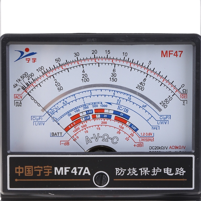 Gro Mechanical Pointer Type Multimeter Measurement AC for DC Ohmmeter MF47 / JO411 Tes