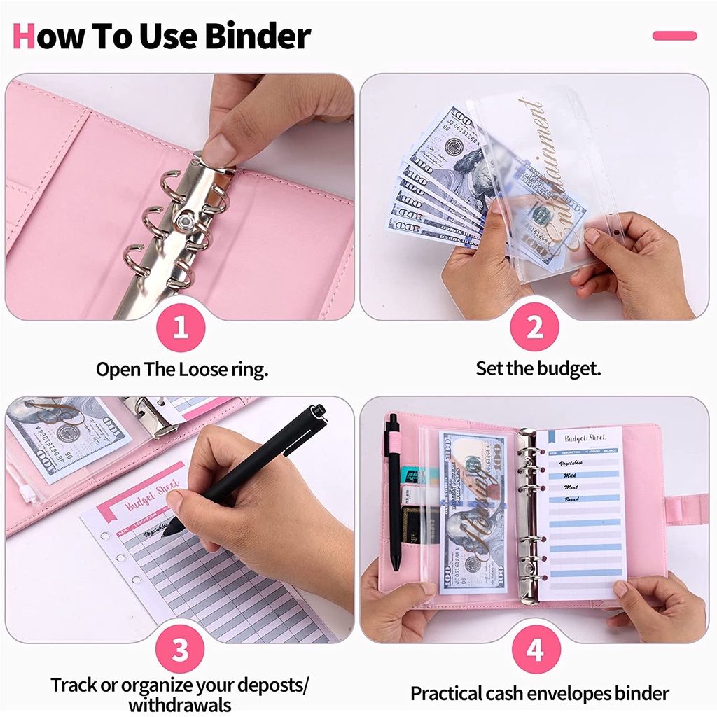 Buku Agenda / Binder / Agenda Ukuran A6 Bahan Kulit PU Aksen Glitter + Resleting