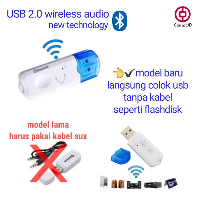 USB BLUETOOTH tanpa kabel new versi dengan MIC / audio mobil / audio rumah CK-06