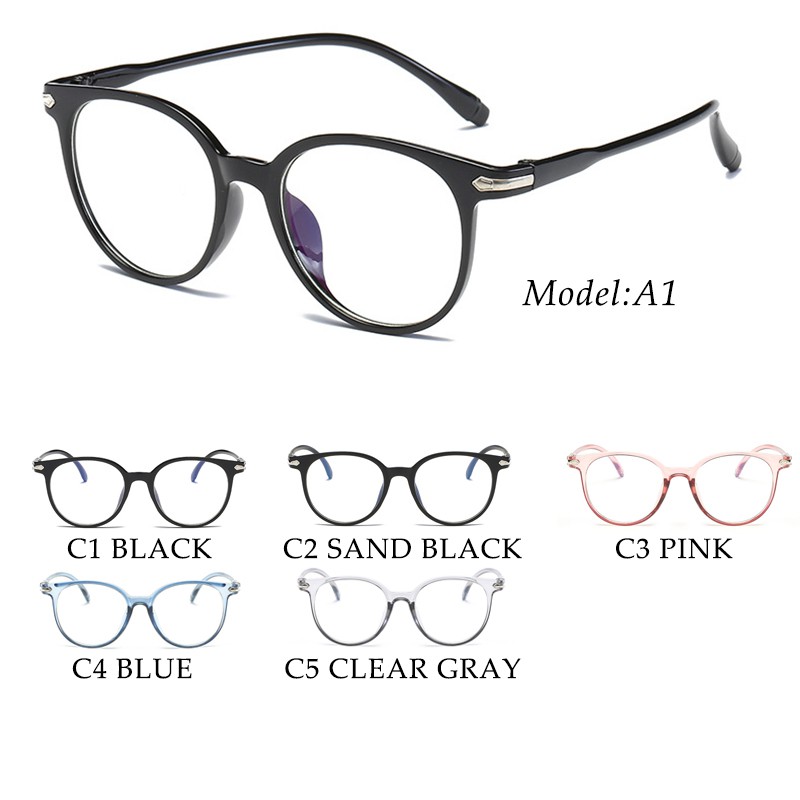 (YUZHU) 100% Anti Radiasi Kacamata Wanita Pria Frame Eyeglasses Anti Radiasi Lensa Transparan Kacamata