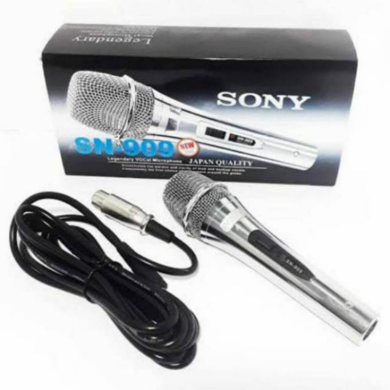 microphone Sony SN 909 mic kabel dynamic with box/koper penyimpanan