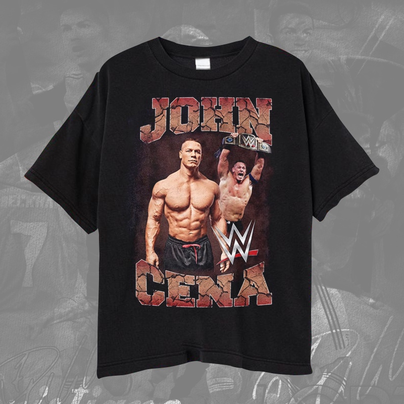 Wrestling JOHN CENA WWF WWE T-shirt/Kaos Wrestling Vintage Wash JOHN CENA Unisex