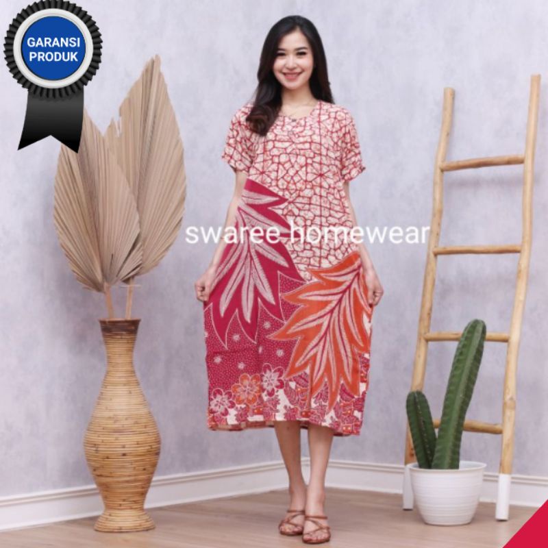 Baju Daster Wanita Kekinian Pakaian Remaja Perempuan Cewek Dewasa Lengan Pendek Busui Ibu Menyusui Bahan Rayon Model Fashion Busui Friendly Casual Santai Tidur Harga Grosir Murah Terbaru Modis Ukuran Size LD 105 Dress Motif Batik Khas Pekalongan Bisa COD