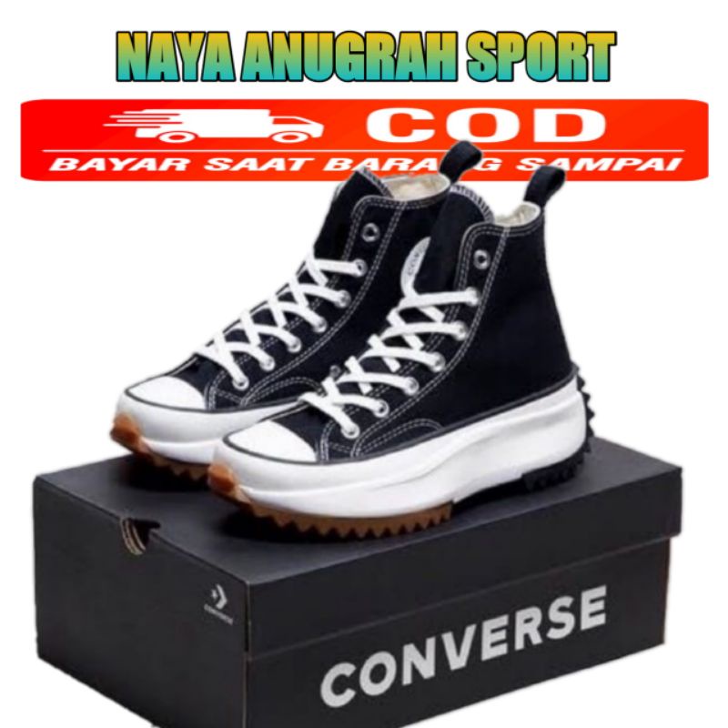 Sepatu Sneaker Wanita CONVERSE RUN STAR HIKE  MOTION JW ANDERSON wedges terbaru hak tinggi 5CM premium