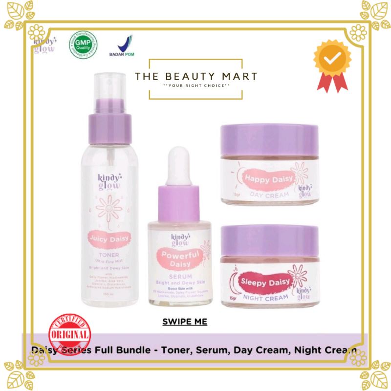 Kindy Glow Daisy Series | Toner | Serum | Day Cream | Night Cream