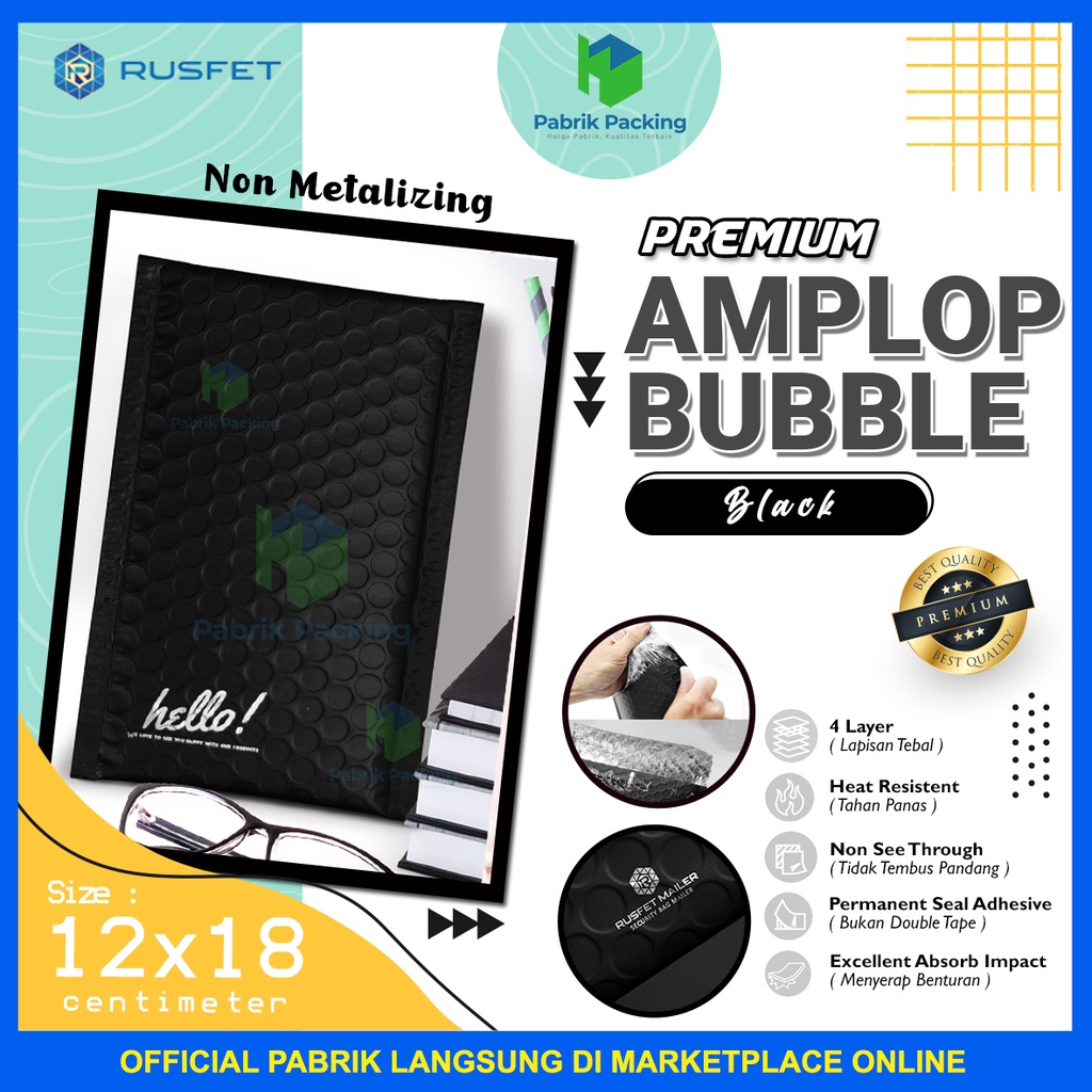 

Amplop Bubble Murah | Bubble Mailler | Polly Bubble Packing Premium Black 12x18cm Satuan