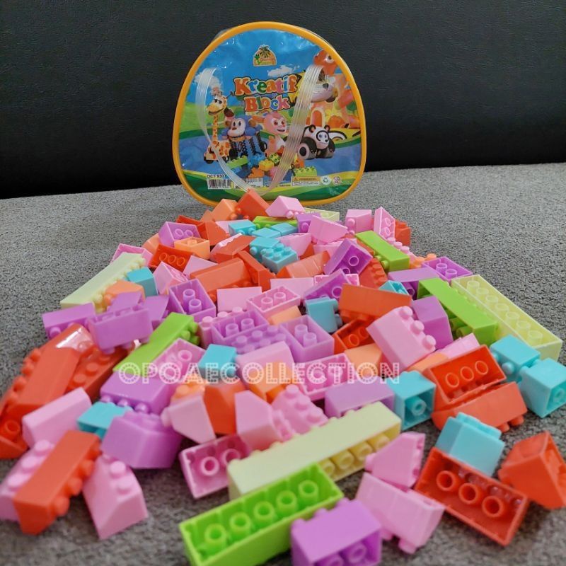 Mainan Puzzle Balok Kreatif Block - Block Ocean Blok Susun Kecil Isi 99pcs &amp; 114pcs Kemasan Tas