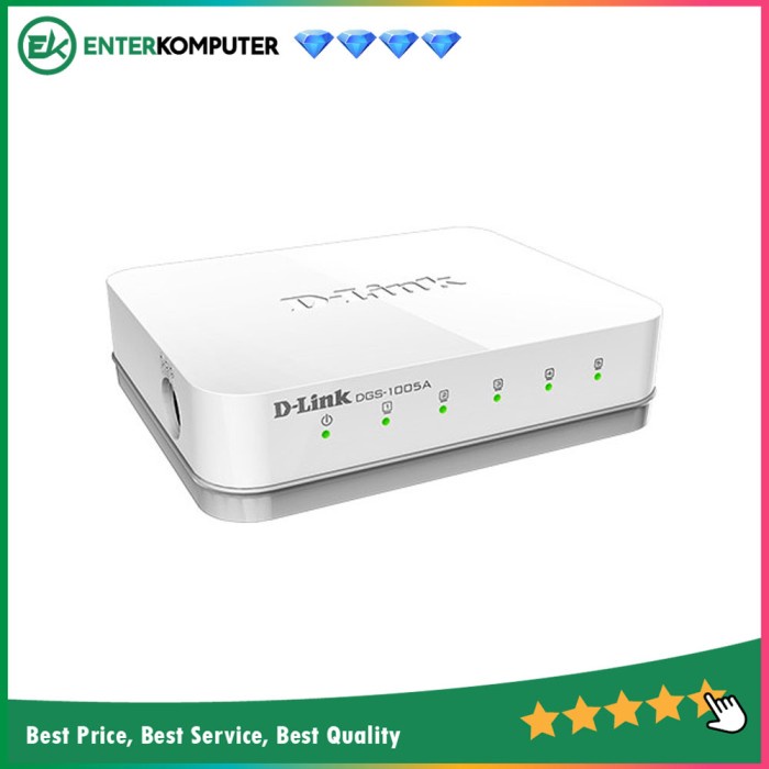 Networking D-Link Desktop 5 Port 10/100/1000 Gigabit Switch - DGS-1005A/C