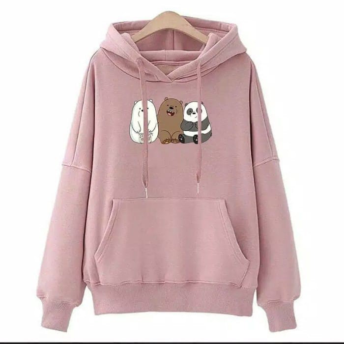 Panda Lucu Sweater Hoodie / arn grosir / Wanita Murah Trendy-pink