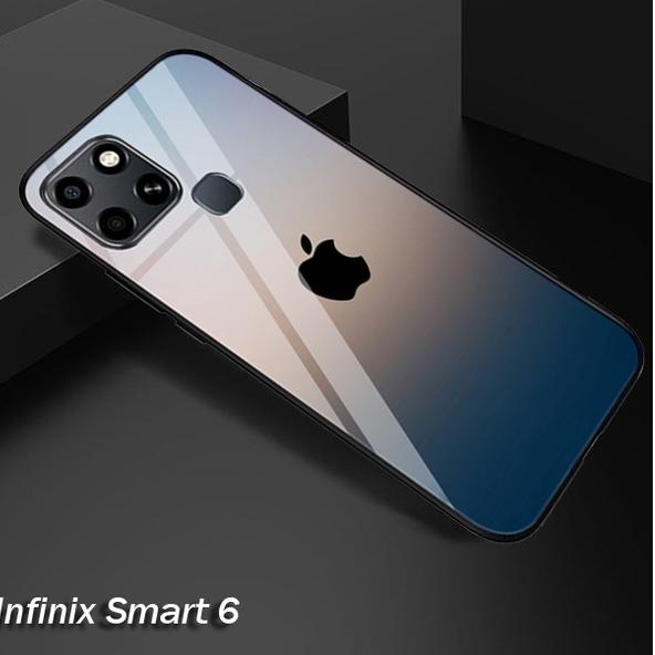 Harga Murah.. (SC20) Softcase Glass Kaca Infinix Smart 6 - Kesing Hp - Softcase Glass Hp Infinix Sma
