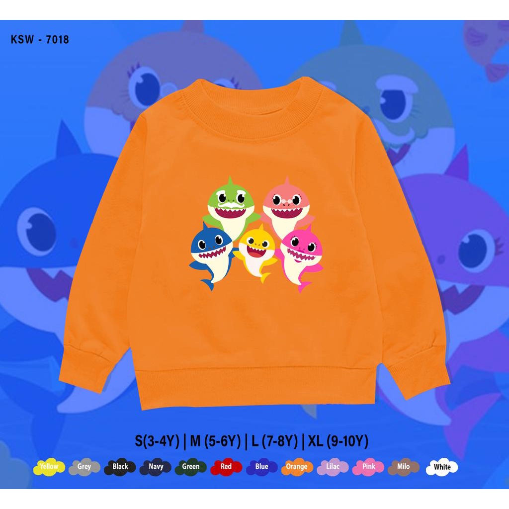 SWEATER TERBARU ANAK / SHARK HAPPY / SWEATER KIDS 1-10 TAHUN / BAHAN FLEECE PREMIUM / ADEM/ UNISEX / BISA CUSTOM