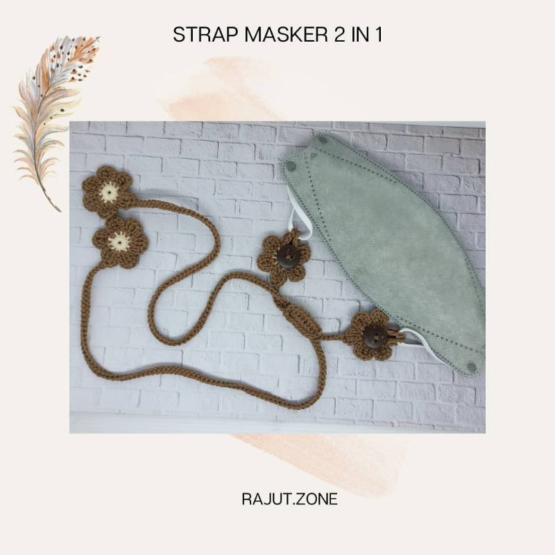 strap masker 2in1/strap masker bunga/strap masker rajut semarang/strap masker 2in1 murah
