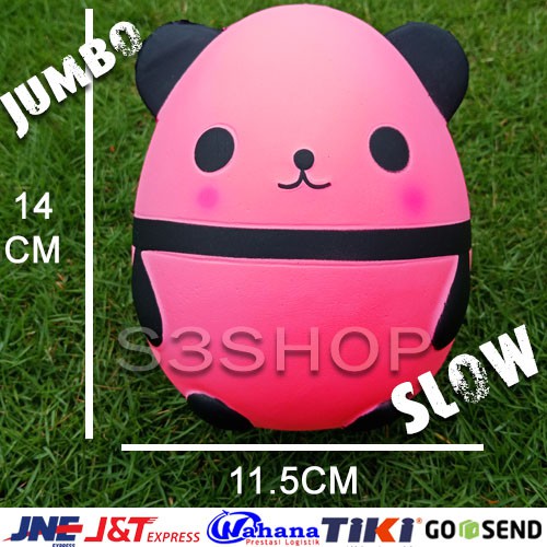 Squishy Jumbo Panda Egg Pink