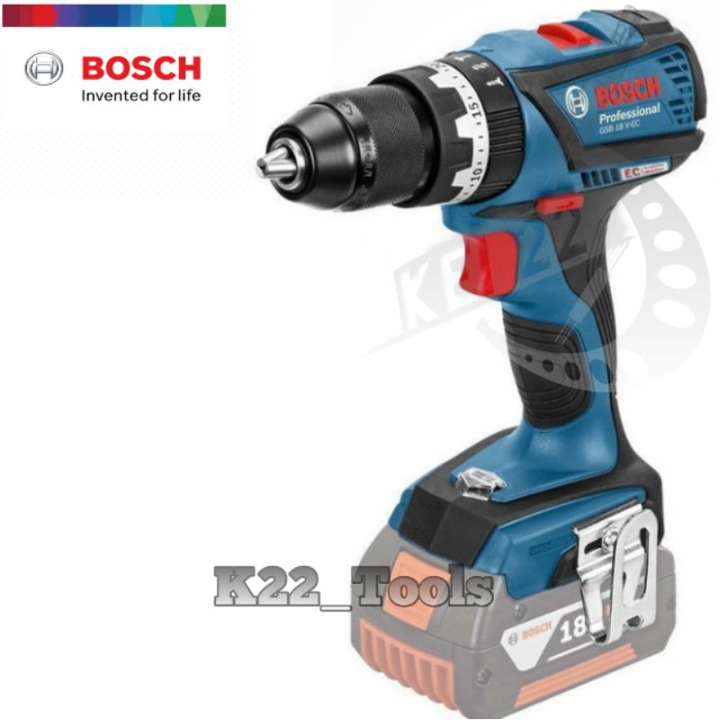 MESIN BOR TANGAN / BOR BATERAI BOSCH GSB 18 V - EC BRUSHLESS MOTOR CORDLESS DRILL  ( UNIT ONLY )