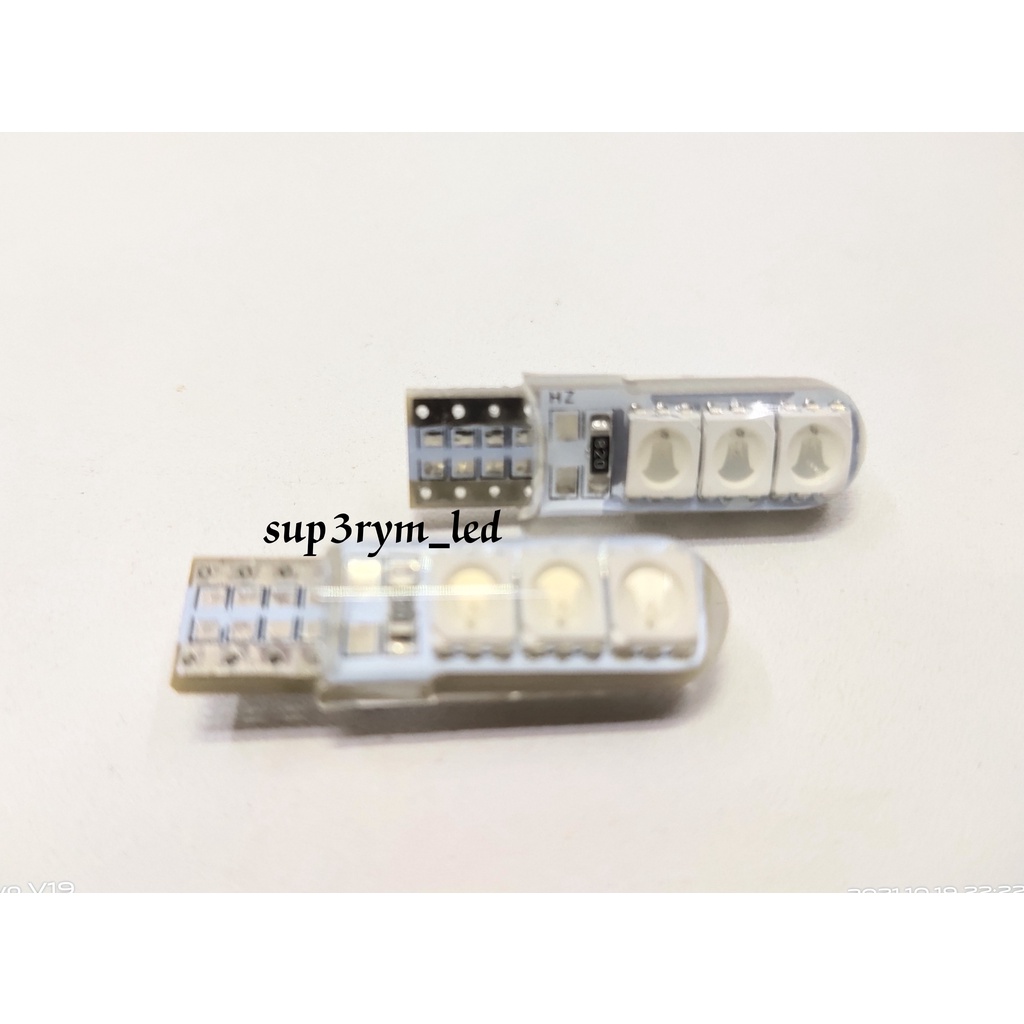 SEPASANG Lampu MOTOR LED senja sen T10 kedip running warna warni TERBARU-3