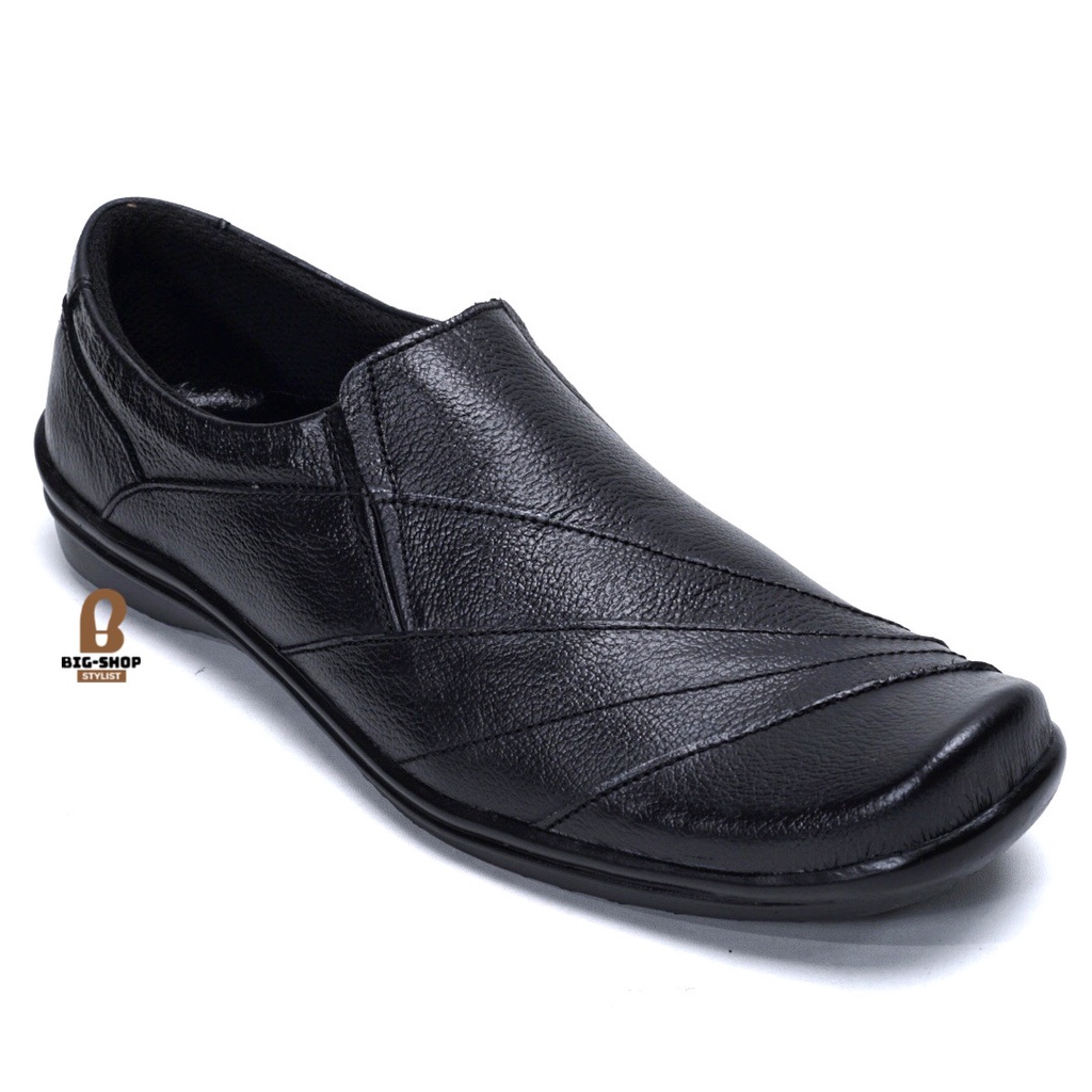 Sepatu Slip On Casual  Pria Semi Formal Kulit Asli Premium Termurah DC066
