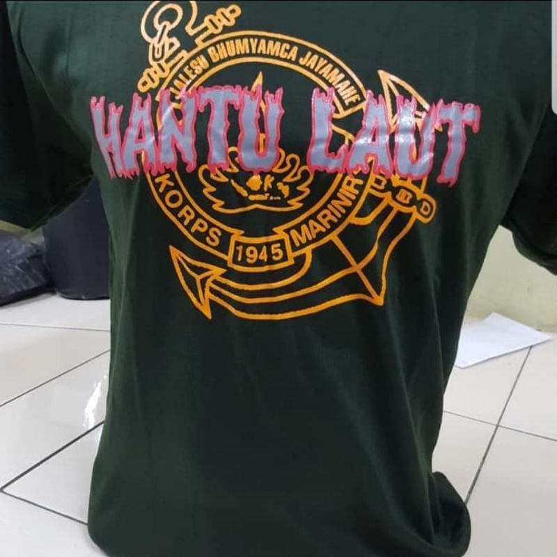 Kaos Target HANTU LAUT hijau PDL|Kaos PDL Hijau HANTU LAUT |kaos oblong HANTU LAUT  PDL|kaos Dalaman
