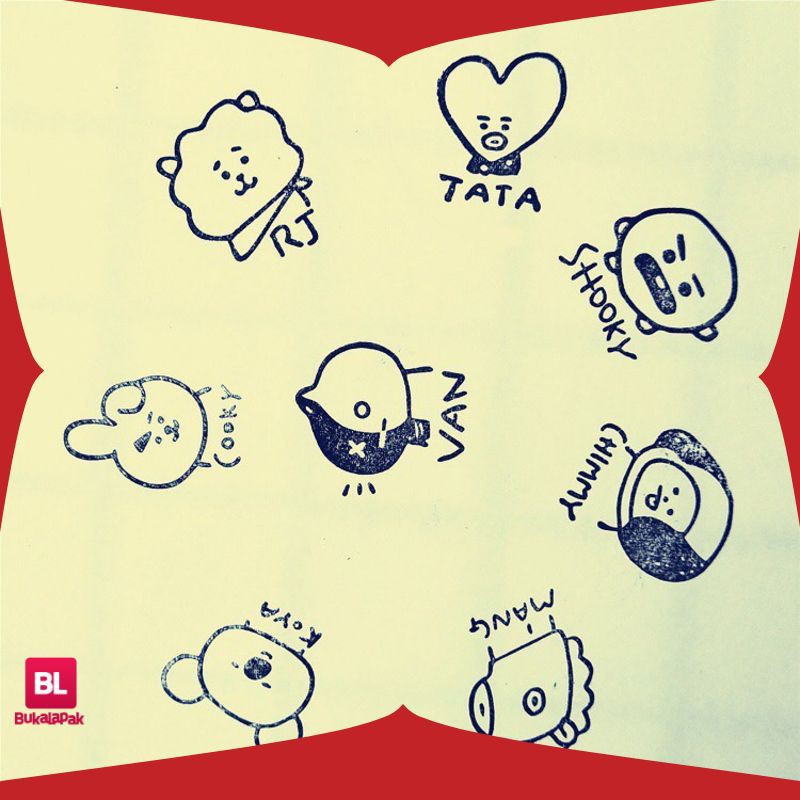 

Terlaris [BS] BISA COD KPOP BTS BT21 Stamp Kayu Stempel Cooky TATA Terbagus