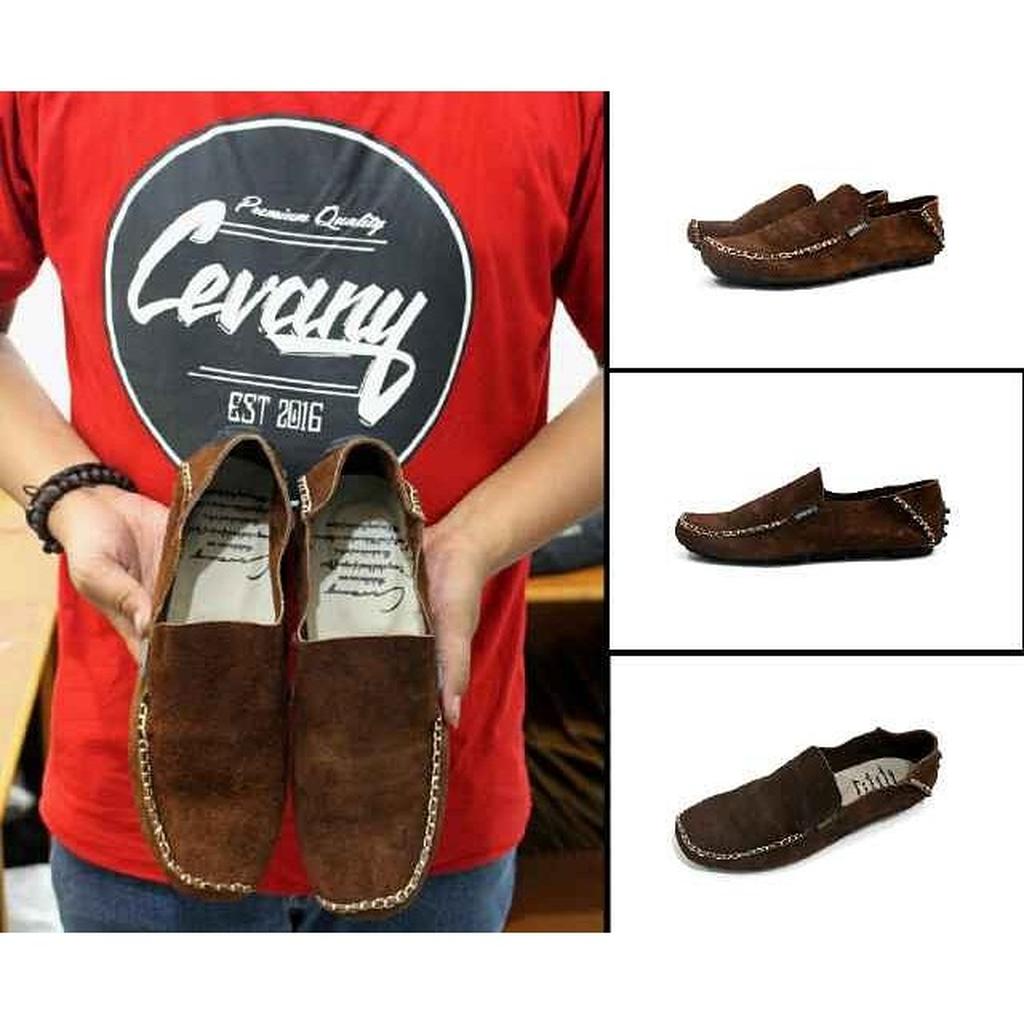 Sepatu Cevany Mocasin Kulit Suede